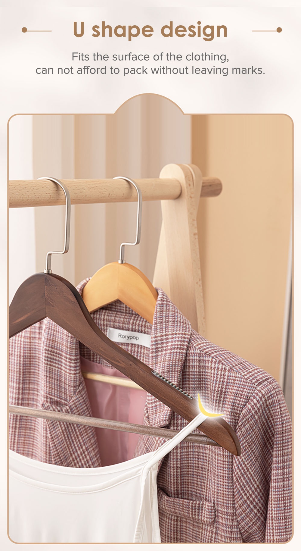 Non-Slip Wooden Clothes Hanger-5